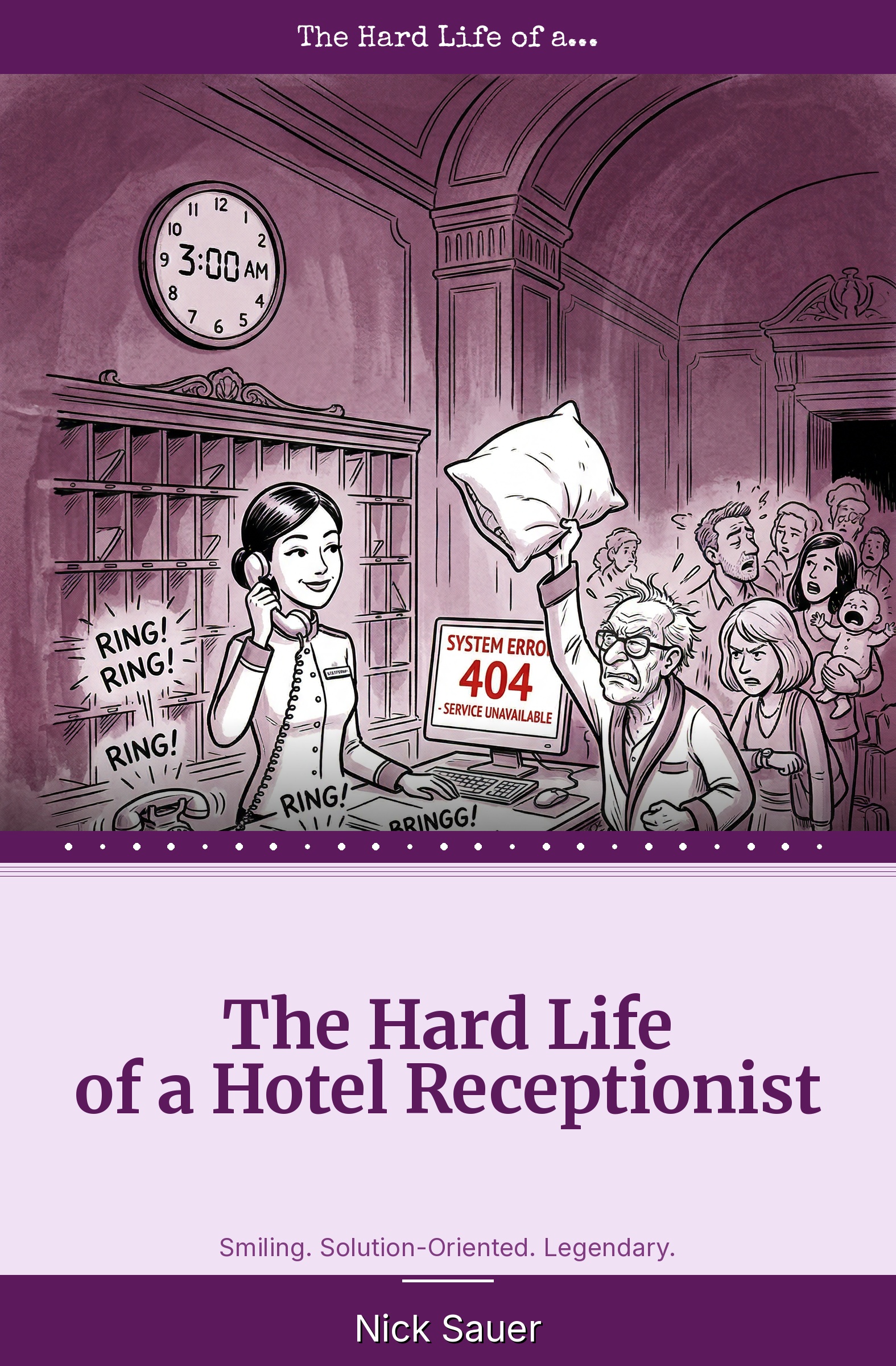 Book cover: The Hard Life of a Hotel Receptionist